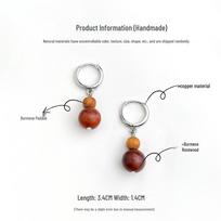 Elegant Zen Beaded Ear Cuffs: Retro-Chinese Wooden Earrings