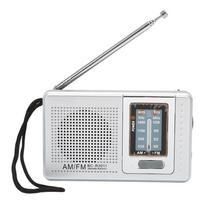 AM FM Radijas Maitinamas Baterijomis Integruotas Garsiakalbis Nešiojamas Kišeninis Radijas Lauko Kelionėms Sidabrinis Pilkas