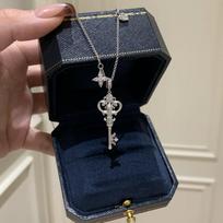 Iris Key Necklace for Women: Elegant Clavicle Chain with Ancient-Style Iris Design