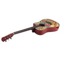 Medinė Gitara 38 colių Grafiti Rašto Didelio Tankio Fingerboard Akustinė Gitara Pradedantiesiems