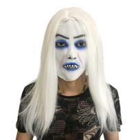 Helovino Siaubo Grimaso Vaiduoklio Kaukė Baisi Viso Veido Latekso Zombio Kaukė su Plaukais Kraupi Helovino Vakarėlio Cosplay Kostiumas D