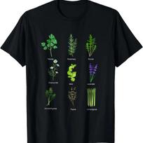 Herbs Types Plants T-Shirt S juoda