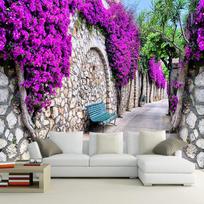 Madingas interjero dizainas Violetinė sienų takelio 3D tapetai sienoms Svetainės TV fono siena Namų dekoras 200 cm(W) x 140 cm(H)