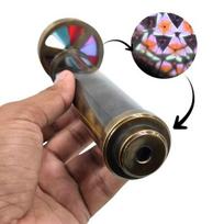 Žalvarinis kaleidoskopas su spalvotu besisukančiu lęšiu  Unikali optinė dovana  Namų dekoras