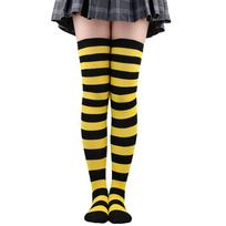 Moteriškos kojinės iki šlaunų su zebriniu raštu: Japoniško ir Korėjietiško stiliaus virš kelių Helovino Cosplay Pasirodymas. One Size