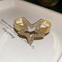 Cross-border Inlaid Diamond Star Open Bangle - Luxurious & Versatile Bracelet