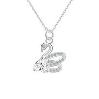 S999 sterlingas sidabro širdies gulbės pakabuko karoliai - elegantiškas raktikaulio grandinėlė moterų mados Pure Silver sidabras