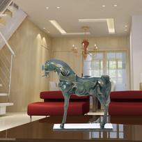Surrealism Horse Resin Sculpture Home Decor Modern Art Figurine Tomfeel gray