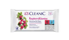 CLEANIC Refreshing Wipes - Raspberry & Jasmine - 15 pieces