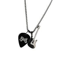Unique Guitar Pick Pendant Necklace In Sturdy Stainless Steel Materials Portable Accessory for Rock Enthusiasts