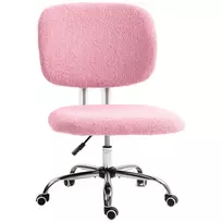 Ergonomiška darbo kėdė, reguliuojamo aukščio kompiuterio kėdė be porankių, pasukama kėdė, rožinė