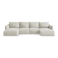Smėlio spalvos sulankstoma kampinė sofa („U“ formos) Leila – Makamii