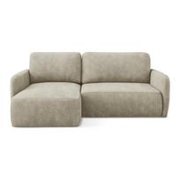 Smėlio spalvos iš šenilinio audinio sulankstoma/su sandėliavimo vieta kampinė sofa (su kairiuoju kampu/su gultu) Lilo – Makamii