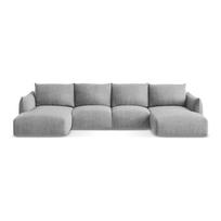 Šviesiai pilkos spalvos sulankstoma kampinė sofa („U“ formos) Leila – Makamii