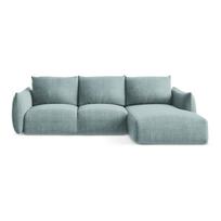 Mėlynos spalvos sulankstoma kampinė sofa (su dešiniuoju kampu/su gultu) Leila – Makamii