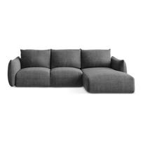 Tamsiai pilkos spalvos sulankstoma kampinė sofa (su dešiniuoju kampu/su gultu) Leila – Makamii