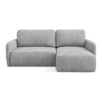 Šviesiai pilkos spalvos iš šenilinio audinio sulankstoma/su sandėliavimo vieta kampinė sofa (su dešiniuoju kampu/su gultu) Lilo – Makamii