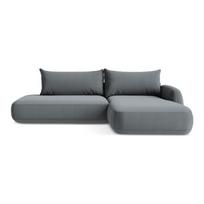 Pilkai mėlynos spalvos sulankstoma kampinė sofa (su dešiniuoju kampu/su gultu) Hale – Makamii