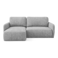 Šviesiai pilkos spalvos iš šenilinio audinio sulankstoma/su sandėliavimo vieta kampinė sofa (su kairiuoju kampu/su gultu) Lilo – Makamii