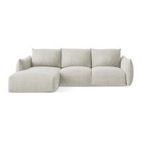 Smėlio spalvos sulankstoma kampinė sofa (su kairiuoju kampu/su gultu) Leila – Makamii
