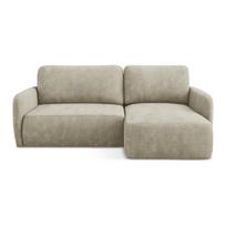 Smėlio spalvos iš šenilinio audinio sulankstoma/su sandėliavimo vieta kampinė sofa (su dešiniuoju kampu/su gultu) Lilo – Makamii