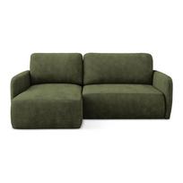 Žalios spalvos iš šenilinio audinio sulankstoma/su sandėliavimo vieta kampinė sofa (su kairiuoju kampu/su gultu) Lilo – Makamii