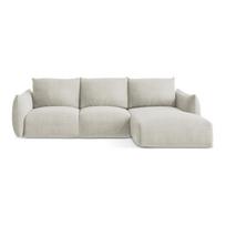 Smėlio spalvos sulankstoma kampinė sofa (su dešiniuoju kampu/su gultu) Leila – Makamii