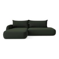 Tamsiai žalios spalvos sulankstoma kampinė sofa (su kairiuoju kampu/su gultu) Hale – Makamii