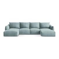 Mėlynos spalvos sulankstoma kampinė sofa („U“ formos) Leila – Makamii
