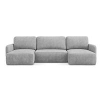 Šviesiai pilkos spalvos iš šenilinio audinio sulankstoma/su sandėliavimo vieta kampinė sofa („U“ formos) Lilo – Makamii