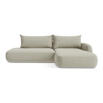 Smėlio spalvos sulankstoma kampinė sofa (su dešiniuoju kampu/su gultu) Hale – Makamii