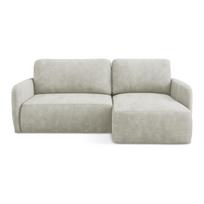 Kreminės spalvos iš šenilinio audinio sulankstoma/su sandėliavimo vieta kampinė sofa (su dešiniuoju kampu/su gultu) Lilo – Makamii