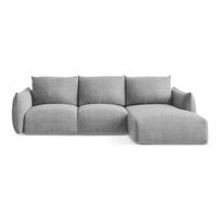 Šviesiai pilkos spalvos sulankstoma kampinė sofa (su dešiniuoju kampu/su gultu) Leila – Makamii