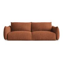 Terakotos spalvos iš šenilinio audinio sulankstoma sofa 230 cm Leila – Makamii