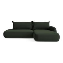 Tamsiai žalios spalvos sulankstoma kampinė sofa (su dešiniuoju kampu/su gultu) Hale – Makamii