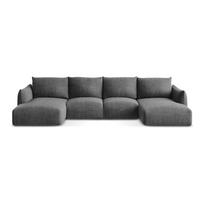 Tamsiai pilkos spalvos sulankstoma kampinė sofa („U“ formos) Leila – Makamii