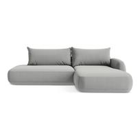 Šviesiai pilkos spalvos sulankstoma kampinė sofa (su dešiniuoju kampu/su gultu) Hale – Makamii