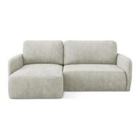Kreminės spalvos iš šenilinio audinio sulankstoma/su sandėliavimo vieta kampinė sofa (su kairiuoju kampu/su gultu) Lilo – Makamii