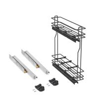 Emuca TitaneMax Pull out bottle rack with soft close, Module 150, Anthracite grey, Steel