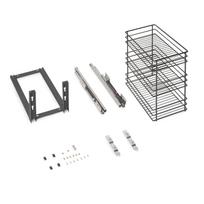 Emuca Titane Pull-out rack for lower fixing with soft closing, module 300mm, Steel, Anthracite grey