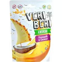 Vaisinės ananasų ir kokosų juostelės  VERI BERI Exotic, 50 g