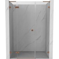 Dušo durys Mexen Lunar L, kairė, 125 cm, transparent/brushed copper