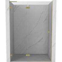 Dušo durys Mexen Lunar L, kairė, 130 cm, transparent/brushed gold