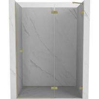 Dušo durys Mexen Lunar, dešininės, 130 cm, transparent/brushed gold