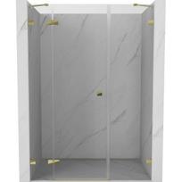 Dušo durys Mexen Lunar, kairinės, 125 cm, transparent/gold