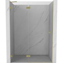 Dušo durys Mexen Lunar, kairinės, 135 cm, transparent/brushed gold