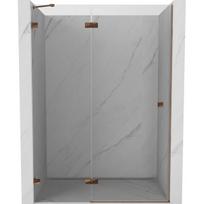 Dušo durys Mexen Lunar, kairinės, 135 cm, transparent/rose gold