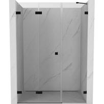 Dušo durys Mexen Lunar-F, sulankstomos, kairė, 115 cm, transparent/black