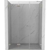 Dušo durys Mexen Lunar-F, sulankstomos, kairė, 145 cm, transparent/brushed nickel