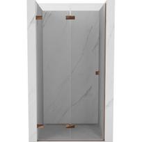 Dušo durys Mexen Lunar-F, sulankstomos, kairė, 90 cm, transparent/rose gold